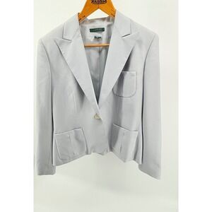 LAUREN Ralph Lauren Silk Blend Blazer Jacket Women's Size‎ 14 One Button